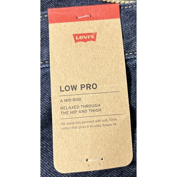 Levi's Low Pro Dark Wash High Rise Relaxed Straight Leg Jeans Sz 31 (34x31) NWT - Picture 5 of 14